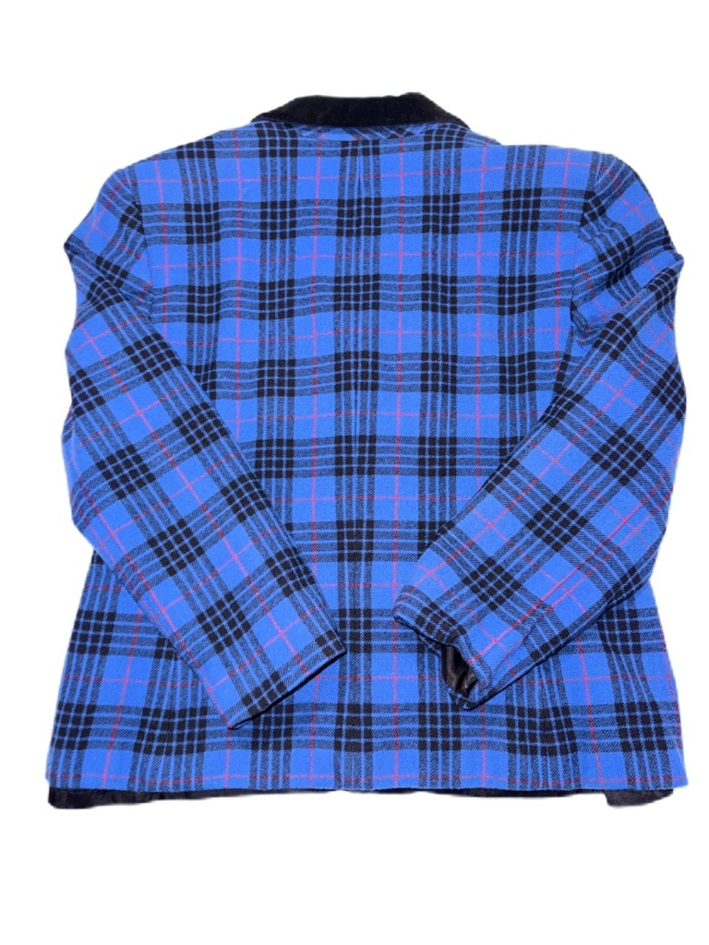 Vintage Pendelton 16P Wool Riding Jacket Coat Blue Black Plaid Women Blazer EUC - Picture 2 of 11
